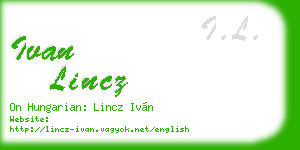 ivan lincz business card